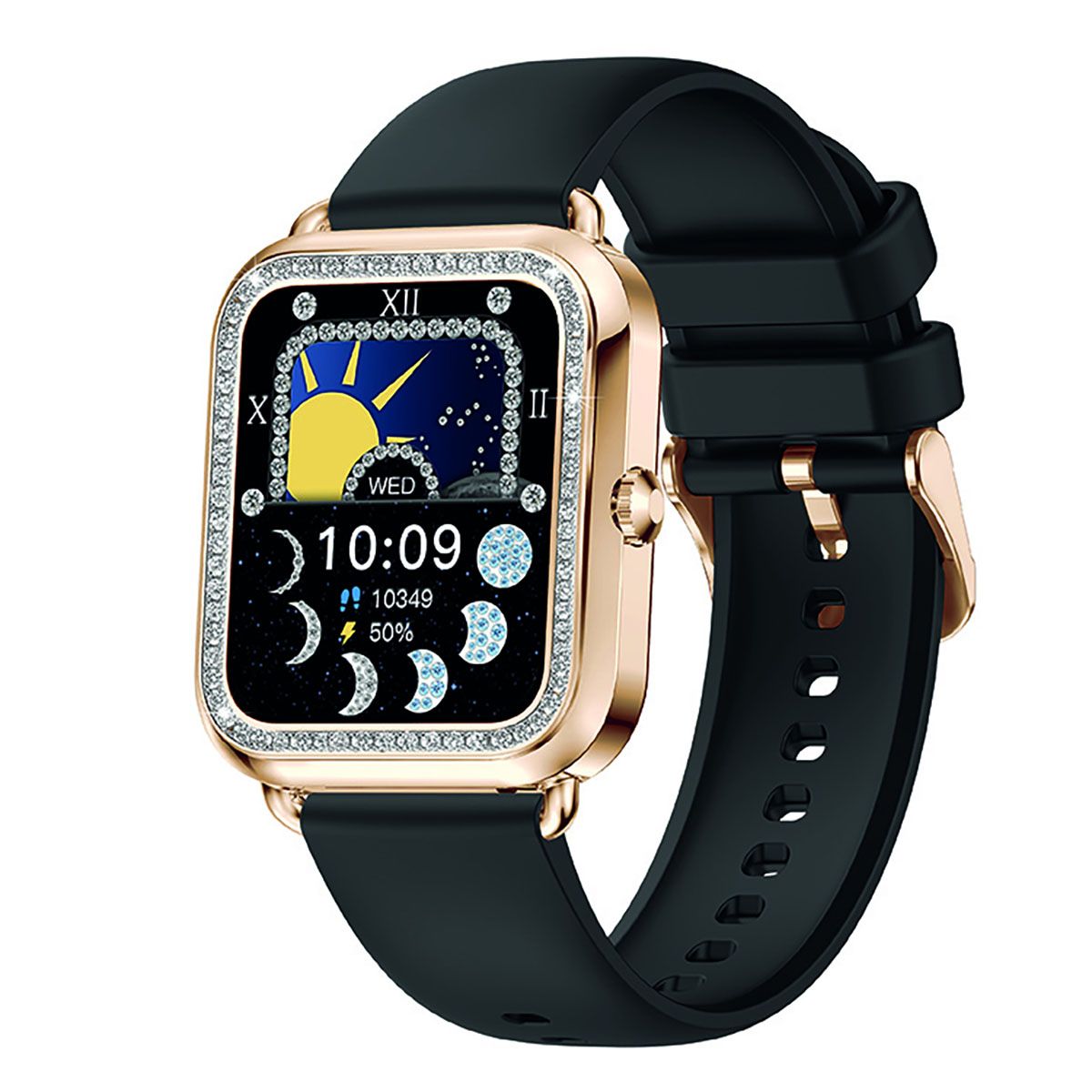 Avizar Maria Stainless Steel Smartwatch with Health Tracking and Calls - Black