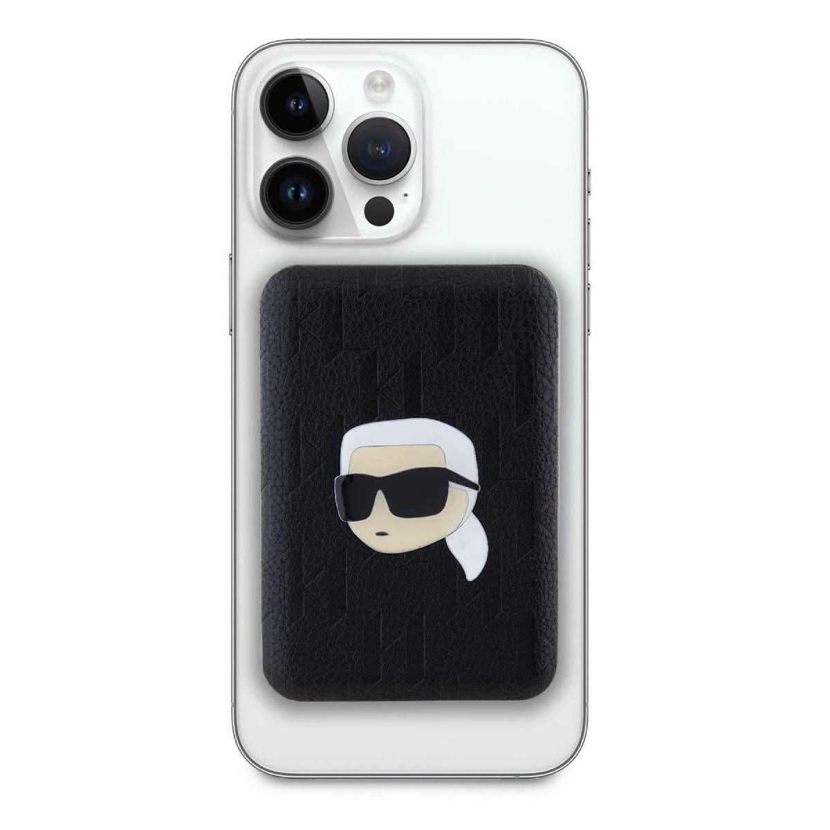 Karl Lagerfeld Magsafe 5000mAh External Battery with Karl Heads Pattern - Black