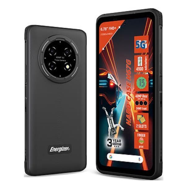 Energizer H67G 6.8-inch Dual SIM 5G Android 13 Phone, 4GB RAM, 128GB Storage, 4900mAh Battery, USB Type-C, Black