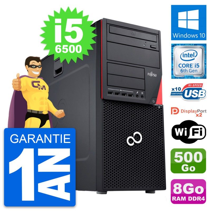 Fujitsu Esprimo P756 PC Tower - Intel i5-6500, 8GB RAM, 500GB HDD, Windows 10, WiFi