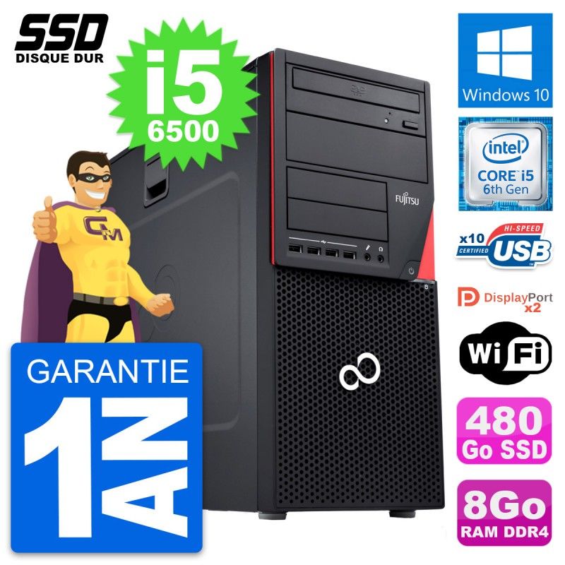 Fujitsu Esprimo P756 MT Desktop PC - Intel i5-6500, 8GB RAM, 480GB SSD, Windows 10, WiFi