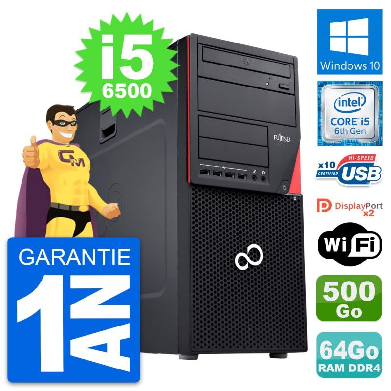 Fujitsu Esprimo P756 MT - Core i5-6500, 64GB RAM, 500GB HDD, Windows 10, WiFi