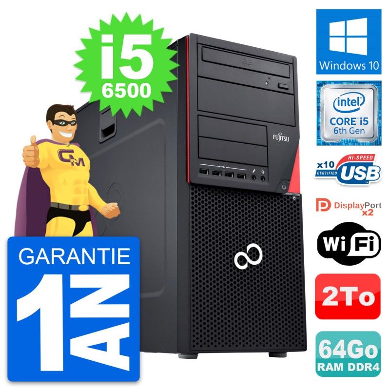 Fujitsu Esprimo P756 MT Core i5-6500 64GB RAM 2TB HDD Windows 10 WiFi Desktop PC