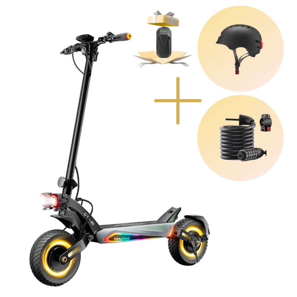 GT4 Trottinette électrique tout-terrain à double moteur 2400W - GT4+Cadenas + casque €958.99