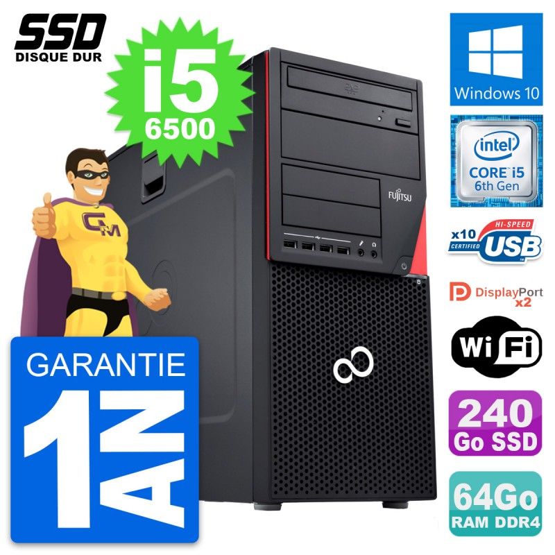 Fujitsu Esprimo P756 MT - Intel Core i5-6500, 64GB RAM, 240GB SSD, Windows 10, Wifi