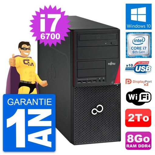 Fujitsu Esprimo P756 MT - Intel i7-6700, 8GB RAM, 2TB HDD, Windows 10, WiFi
