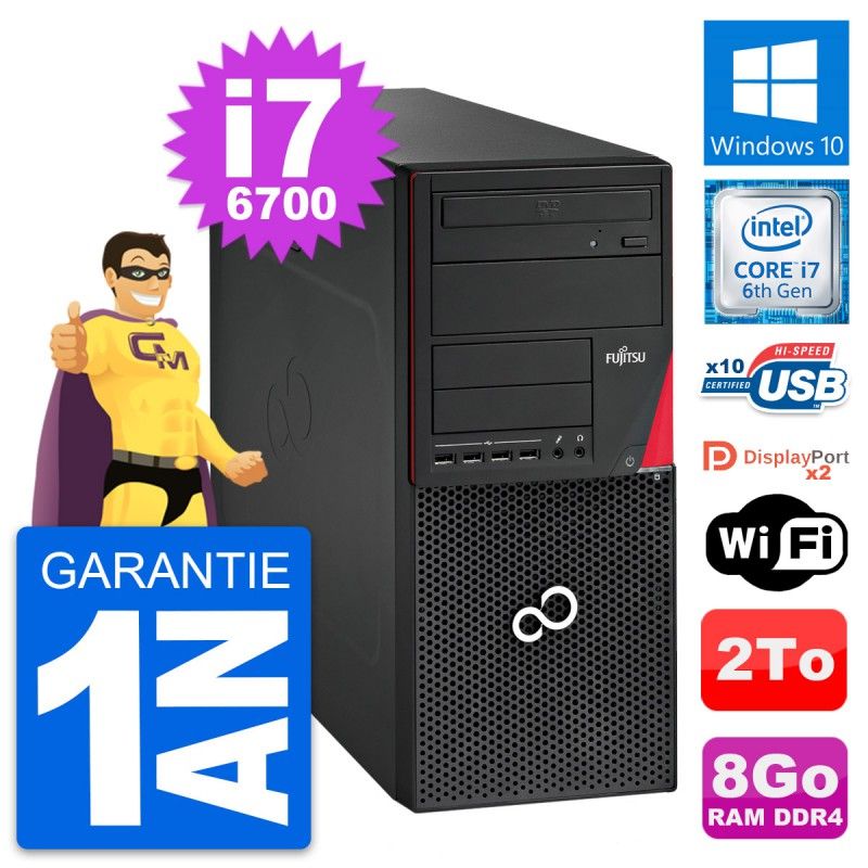Fujitsu Esprimo P756 MT - Intel i7-6700, 8GB RAM, 2TB HDD, Windows 10, WiFi