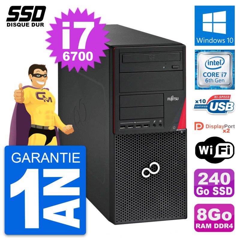 Fujitsu Esprimo P756 MT - Intel i7-6700, 8GB RAM, 240GB SSD, Windows 10, WiFi