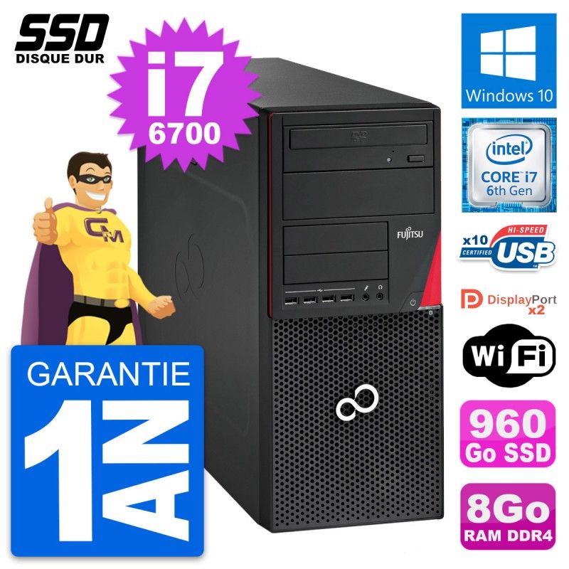 Fujitsu Esprimo P756 MT - Intel i7-6700, 8GB RAM, 960GB SSD, Windows 10, Wifi