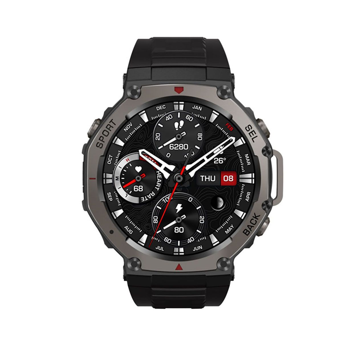 Avizar Ascension Sport Smartwatch with GPS AMOLED Screen - Black