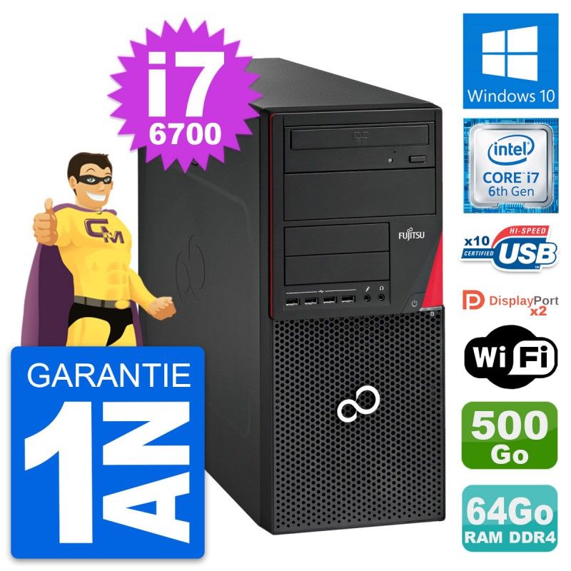 Fujitsu Esprimo P756 MT - i7-6700, 64GB RAM, 500GB HDD, Windows 10, WiFi