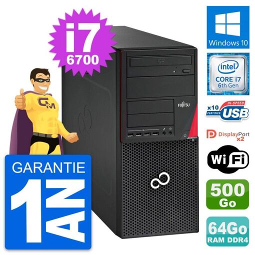 Fujitsu Esprimo P756 MT - i7-6700, 64GB RAM, 500GB HDD, Windows 10, WiFi