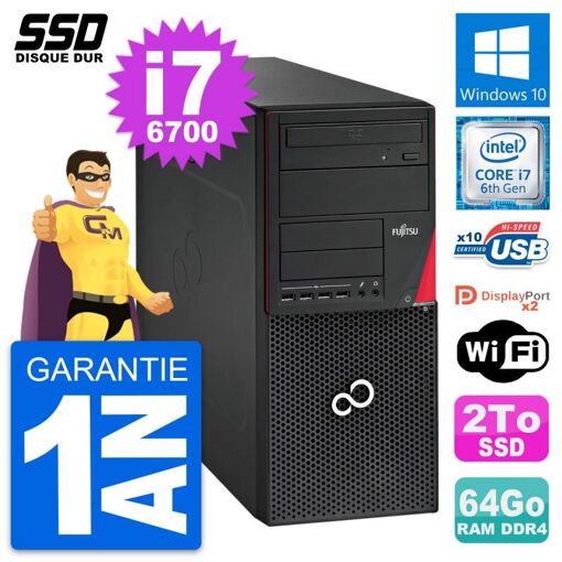 Fujitsu Esprimo P756 MT - Intel i7-6700, 64GB RAM, 2TB SSD, Windows 10, WiFi