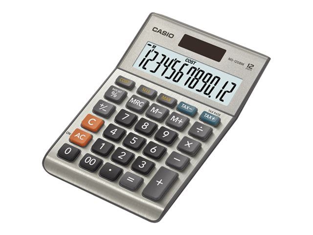 Casio MS-120BM Desk Calculator - 12-Digit Solar & Battery Powered