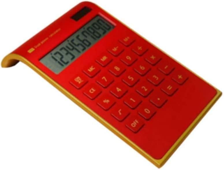 Ynong Electronic Desk Calculator with Inclined LCD Screen (Red) - 10 Digits
