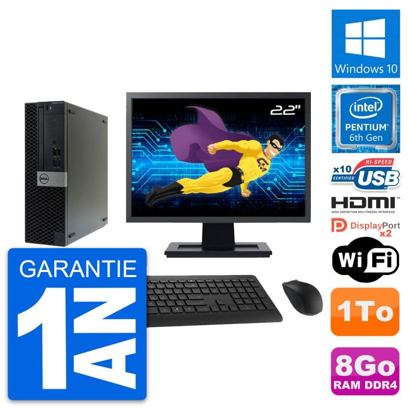 Dell OptiPlex 5050 SFF PC - 22" Screen, Intel G4400, 8GB RAM, 1TB HDD, HDMI