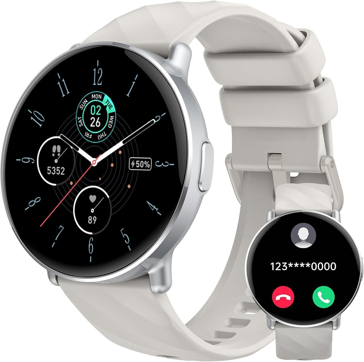 Smartwatch MAEC GROUPE CAHORS, Pantalla HD de 1,39'', Resistente al Agua IP68 con Monitor de Frecuencia Cardiaca y Más de 112 Modos Deportivos para Android/iOS