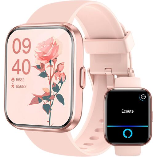 Smartwatch MAEC GROUPE CAHORS for Men and Women, 1.8' Screen, Alexa Integrated, Sleep Monitor, Heart Rate & SpO2 Tracking, IP68 Waterproof, 100 Sports Modes, Gift