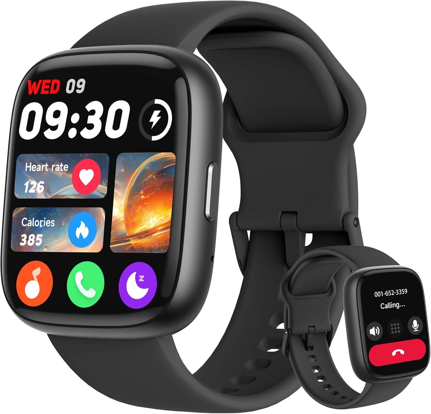 Waterproof Smartwatch with Bluetooth Calling, 1.83" HD Touchscreen, 24/7 Heart Rate & Sleep Tracking for Android & iOS