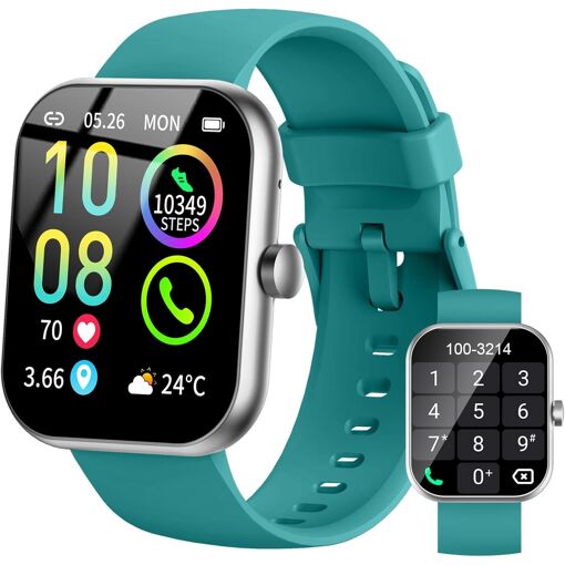 Montre Connectée Homme Femme MAEC GROUPE CAHORS, Écran HD 1,96 Pouces et Cadran Multiple, Bluetooth Appel, 113+ Modes Sportifs, Moniteur Sommeil et Fréquence Cardiaque, Étanche IP68 Android/iOS, Vert