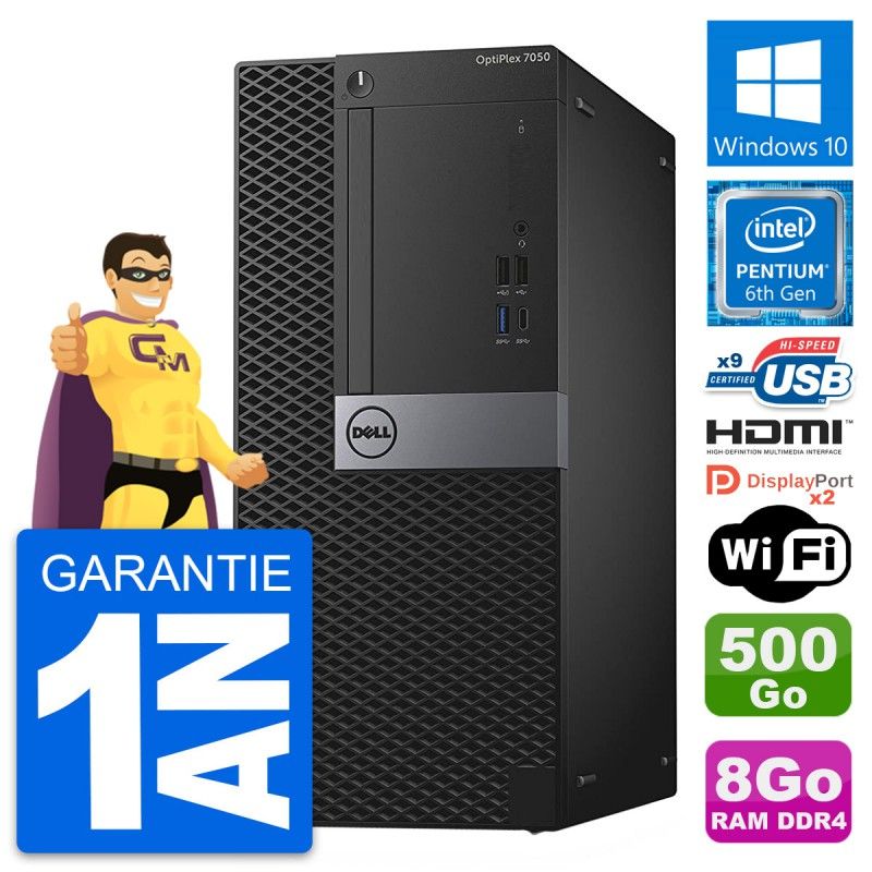 Dell OptiPlex 7050 Desktop PC - Intel G4400, 8GB RAM, 500GB HDD, HDMI, WiFi