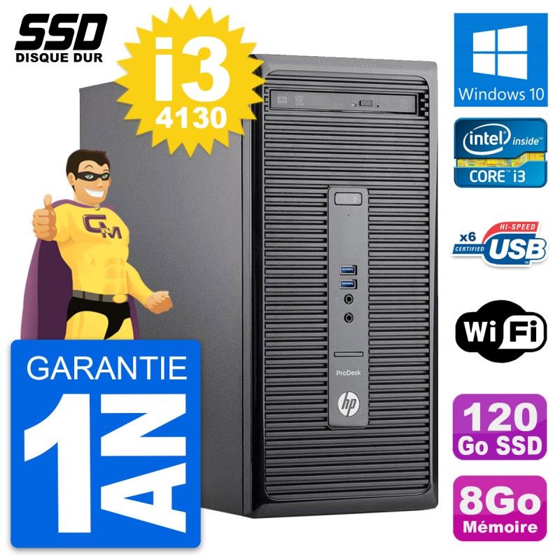 HP ProDesk 400 G2 MT Core i3-4130 8GB RAM 120GB SSD Windows 10 Wi-Fi