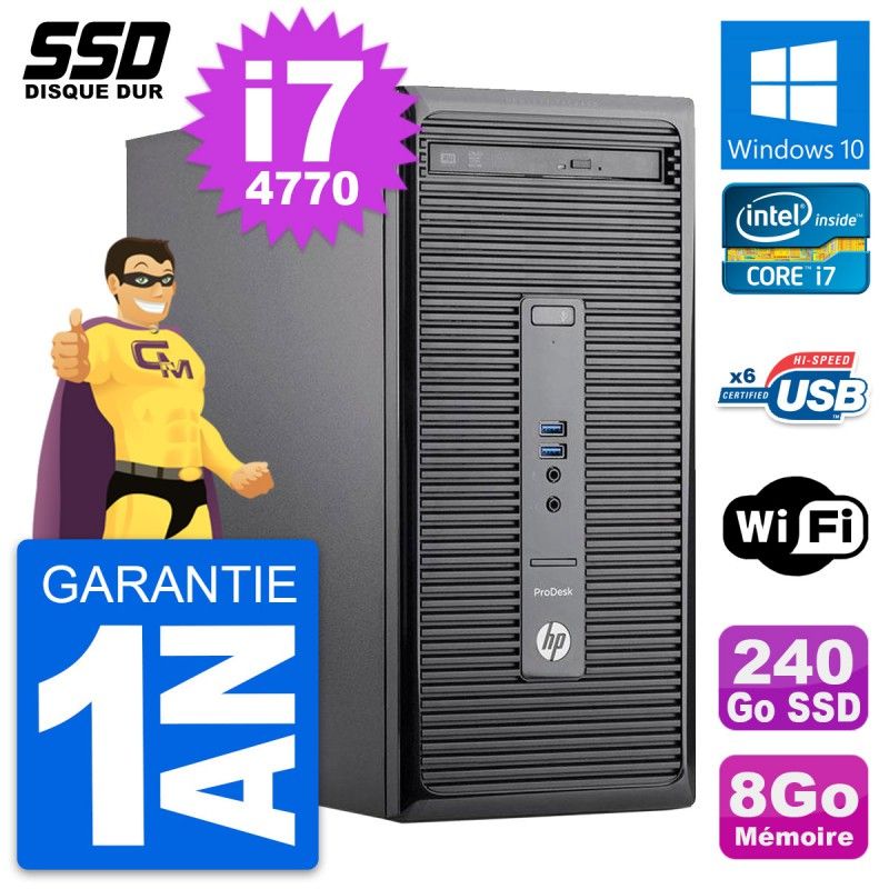 HP ProDesk 400 G2 MT Core i7-4770 8GB RAM 240GB SSD Windows 10 WiFi