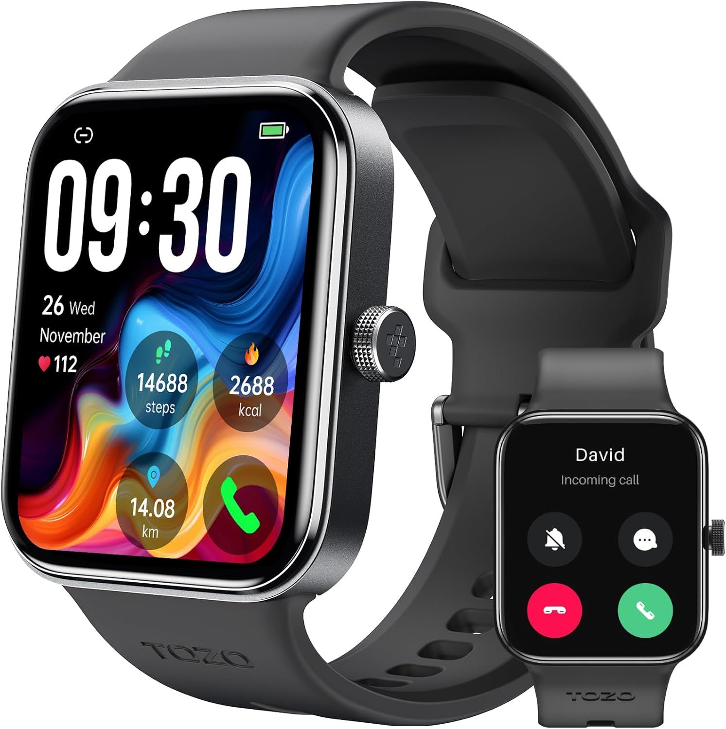TOZO S4 Smartwatch - Men's and Women's Fitness Tracker with 1.78' HD Screen, IP68 Waterproof, Health & Sports Functions