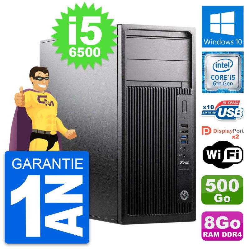 HP WorkStation Z240 MT Core i5-6500 8GB RAM 500GB HDD Windows 10 WiFi