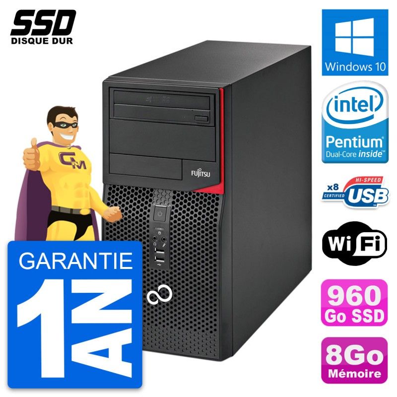 Fujitsu Esprimo P520 PC Tower - Intel G3220, 8GB RAM, 960GB SSD, Windows 10, WiFi