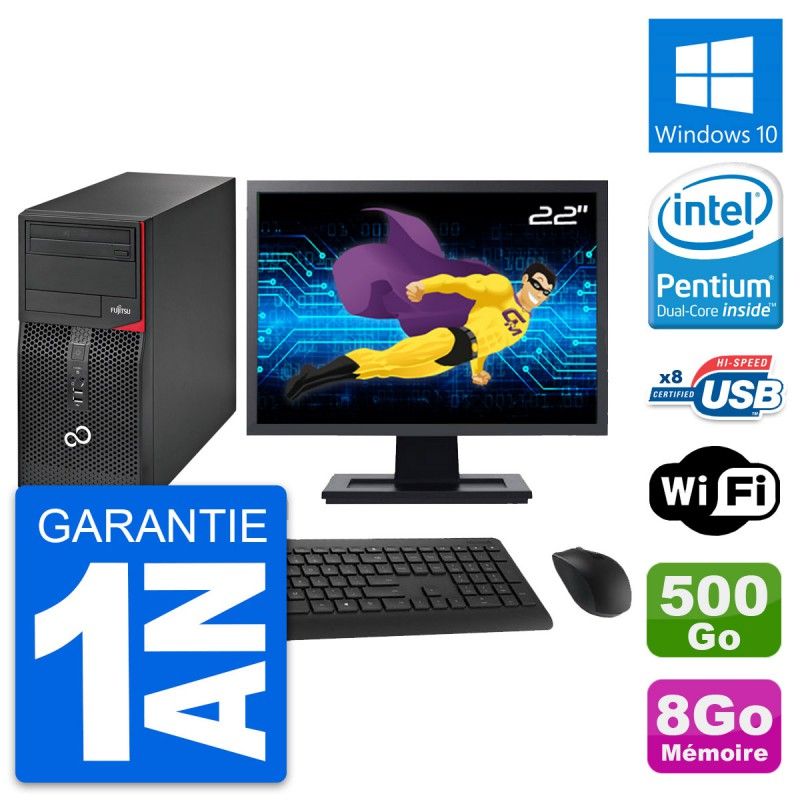 Fujitsu P520 22-Inch All-in-One PC - Intel G3220, 8GB RAM, 500GB HDD, Windows 10