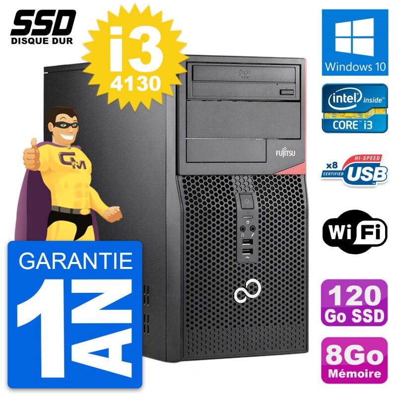 Fujitsu Esprimo P520 MT - Intel Core i3-4130, 8GB RAM, 120GB SSD, Windows 10, Wifi