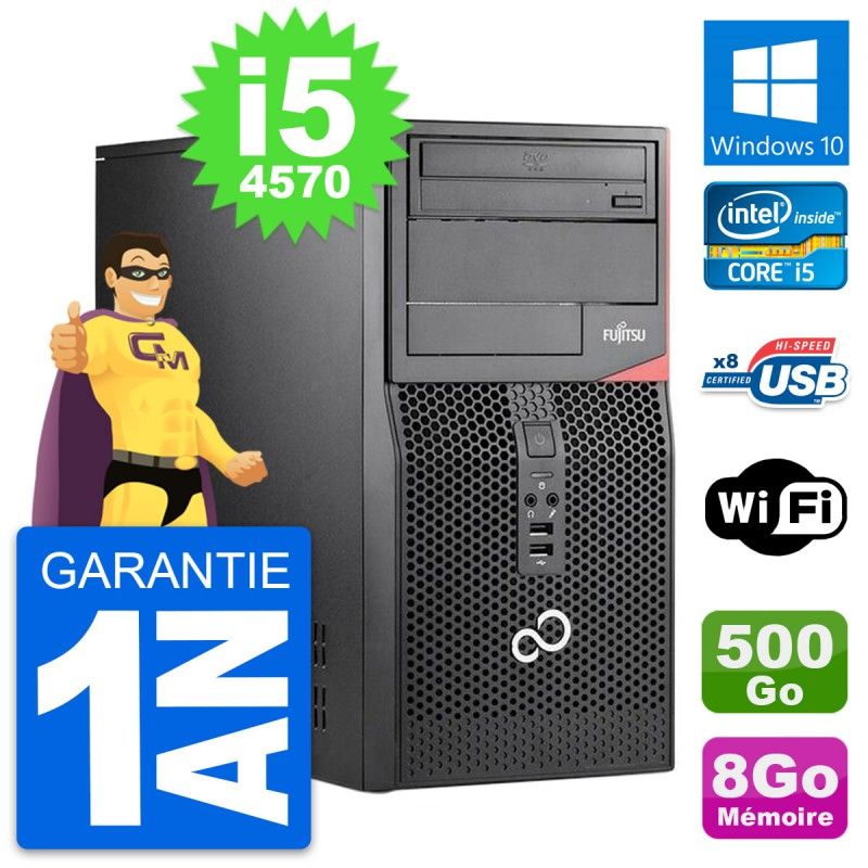 Fujitsu Esprimo P520 Desktop Computer - Intel i5-4570, 8GB RAM, 500GB HDD, Windows 10, WiFi