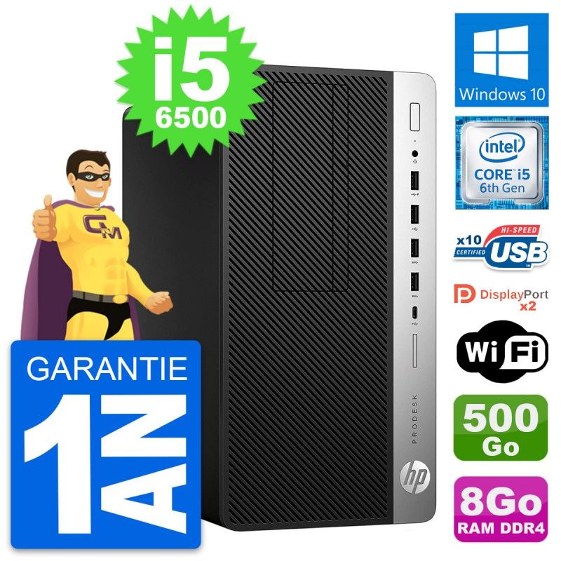 HP ProDesk 600 G3 MT Desktop PC - Intel i5-6500, 8GB RAM, 500GB HDD, Windows 10, WiFi