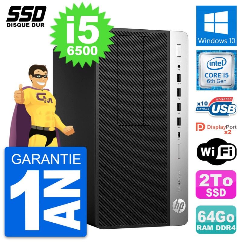 HP ProDesk 600 G3 Desktop PC - Intel Core i5, 64GB RAM, 2TB SSD, Windows 10