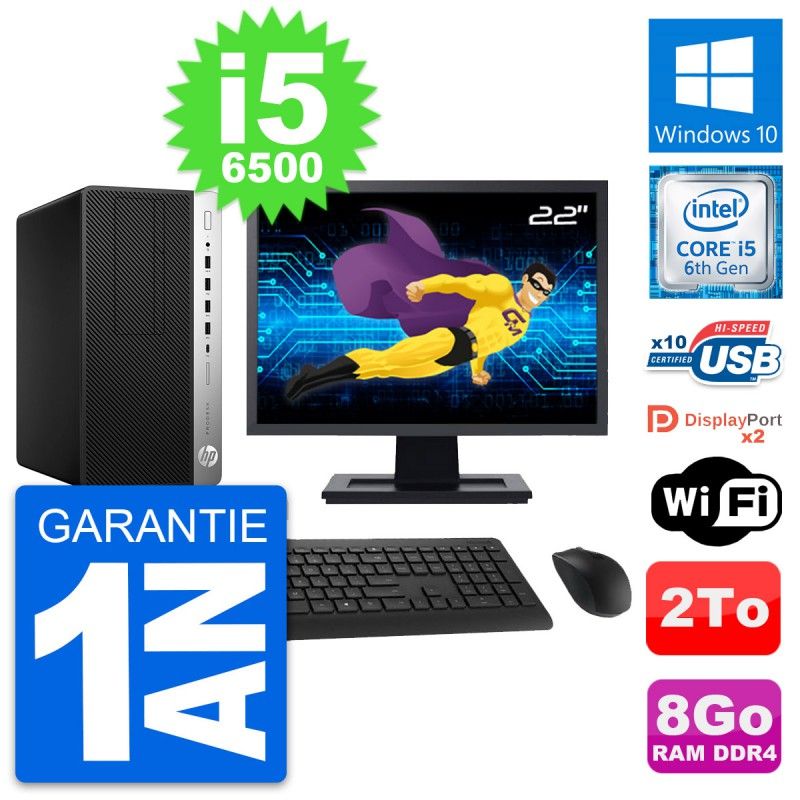 HP ProDesk 600 G3 22" Screen i5-6500 8GB RAM 2TB HDD Windows 10 WiFi