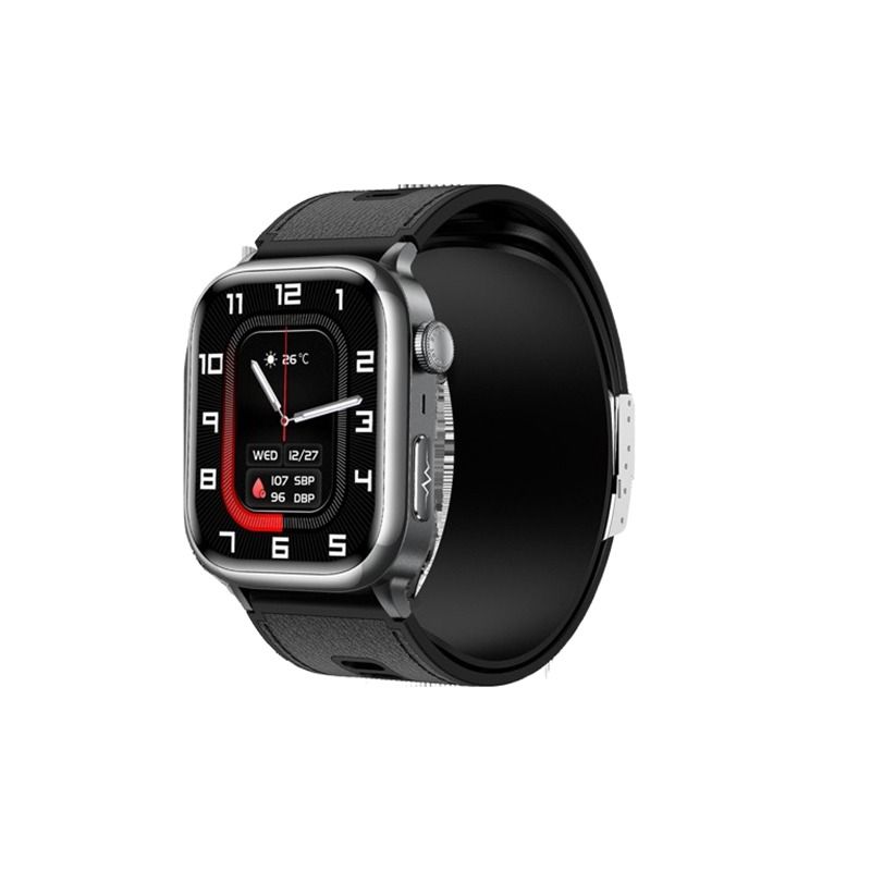 INF Smartwatch 2.06 inch AMOLED Full Touch with BLE 5.3, IP67, 530mAh Battery, Magnetic Charging, NFC - Compatible with Apple, Samsung, Huawei Black