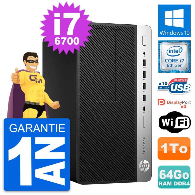 HP ProDesk 600 G3 Desktop PC - Intel Core i7-6700, 64GB RAM, 1TB Storage, Windows 10