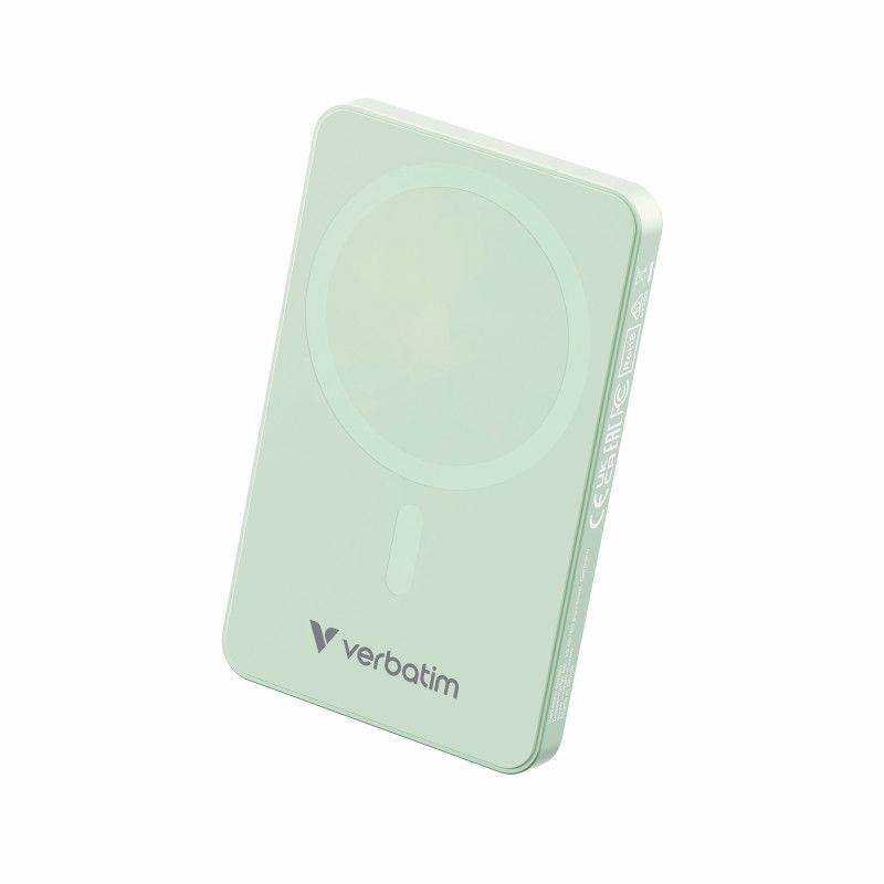 Verbatim Quick Charge 5000mAh Wireless Rechargeable Power Bank (Green)