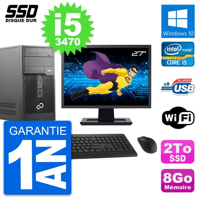 Fujitsu Esprimo P510 27-inch PC - i5, 8GB RAM, 2TB SSD, WiFi