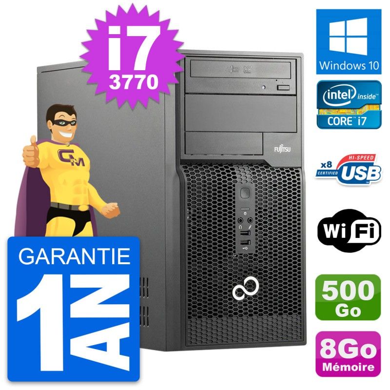 Fujitsu Esprimo P510 Desktop PC - Intel i7-3770, 8GB RAM, 500GB HDD, Windows 10, WiFi