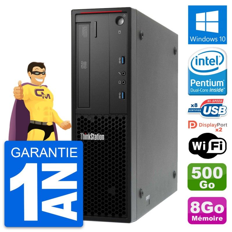 Computadora Lenovo ThinkStation P300 SFF - Procesador Intel G3220, 8 GB de RAM, 500 GB HDD, Windows 10, WiFi