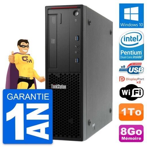 Lenovo ThinkStation P300 SFF Desktop - Intel Pentium G3220, 8GB RAM, 1TB HDD, Windows 10, WiFi