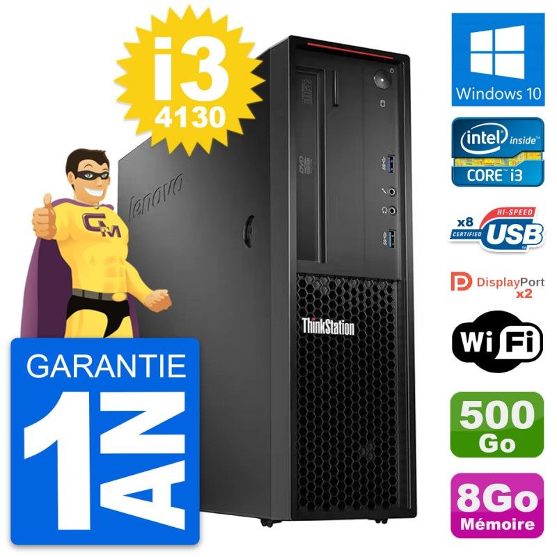 Lenovo ThinkStation P300 SFF - Core i3-4130, 8GB RAM, 500GB HDD, Windows 10, WiFi