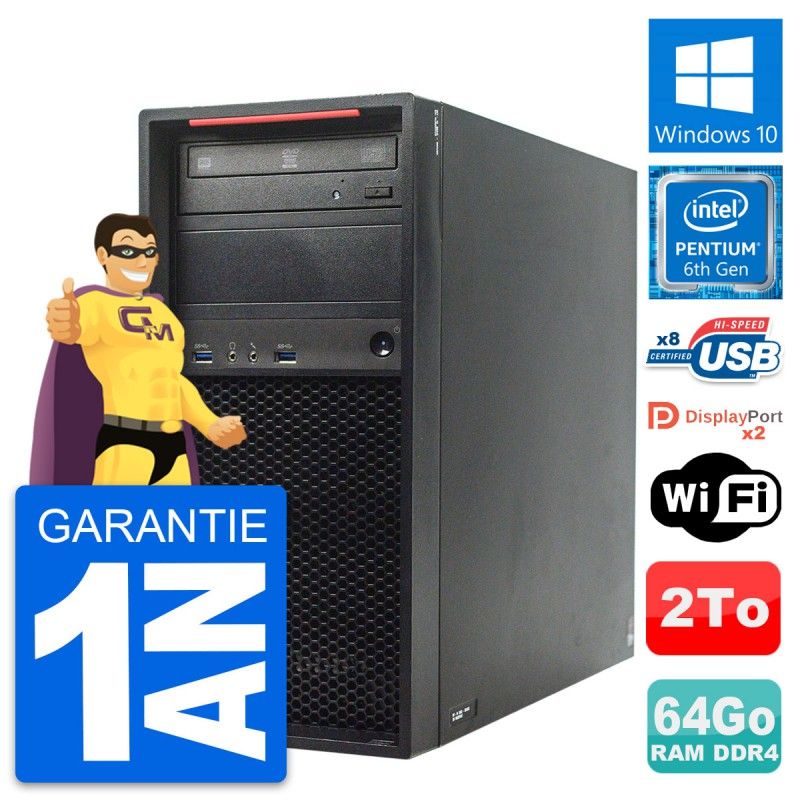Lenovo ThinkStation P320 Desktop Computer - Intel Core i5-4400, 64GB RAM, 2TB HDD, Windows 10, WiFi