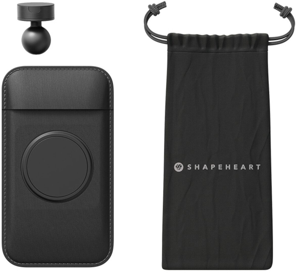 Shapeheart Magnetic Phone Holder Bundle - Universal Spherical Adapter, Black, XL Size for Men