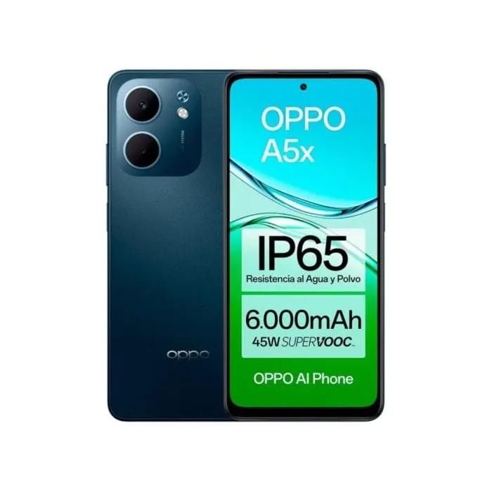 OPPO A5x 4GB RAM, 128GB Storage, 6.67" HD+ Display, 45W Fast Charging, 6000mAh Battery, IP65 Resistance, Android 15, Blue
