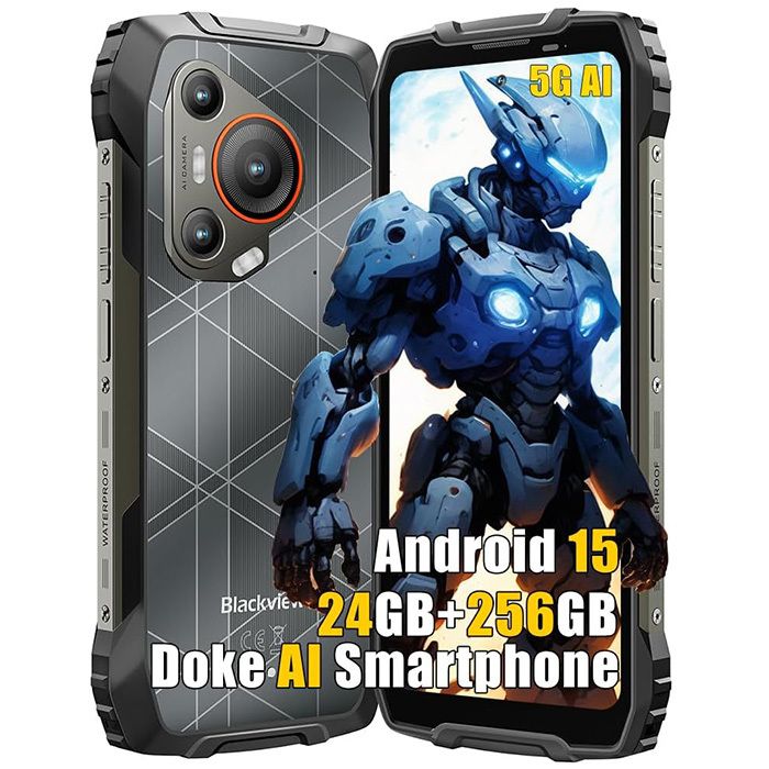 Blackview BL7000 5G Unbreakable Smartphone - 24GB+256GB, 6.78" 120Hz, 7500mAh, 50MP Camera, Android 14, NFC, IP68 - Black