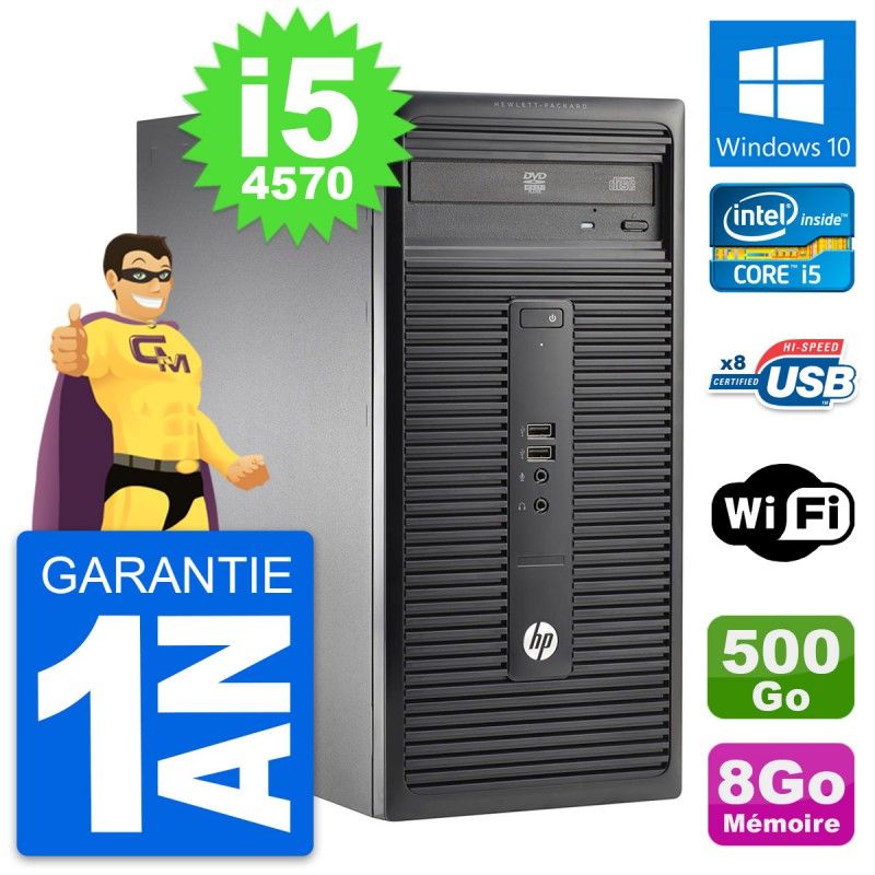 HP 280 G1 MT Desktop PC - Intel Core i5, 8GB RAM, 500GB Hard Drive, Windows 10, WiFi