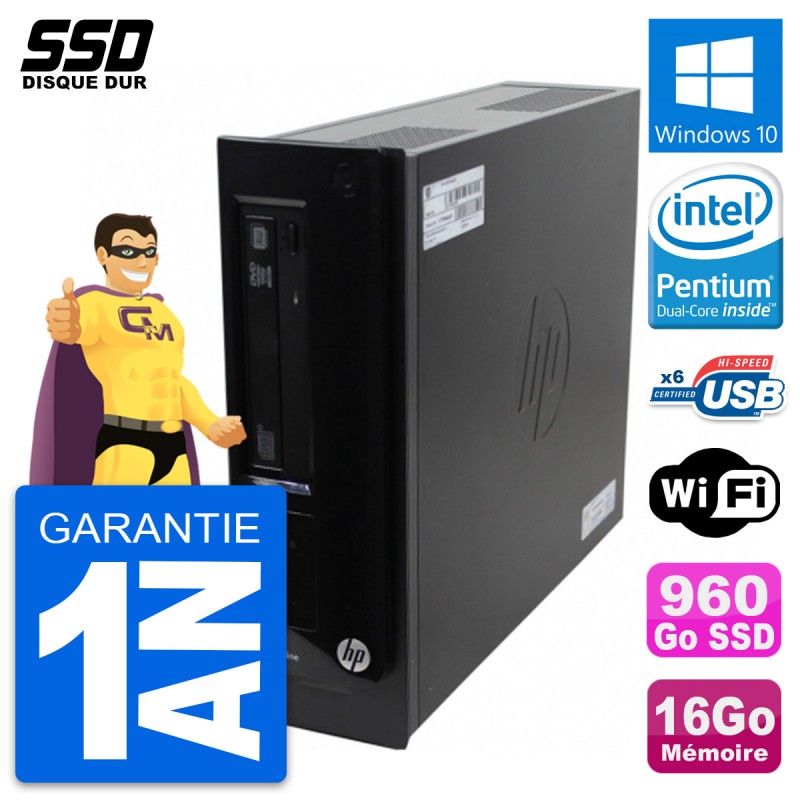 HP Pro 3300 SFF PC - Intel Pentium G630, 16GB RAM, 960GB SSD, Windows 10, WiFi